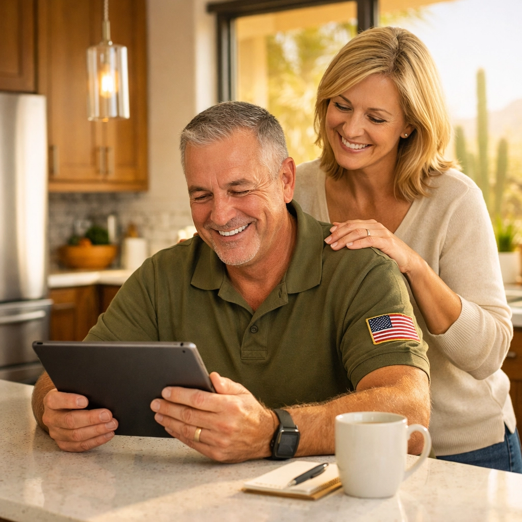 Disabled veteran and spouse relieved by new Arizona SB 1365 property tax income cap removals.