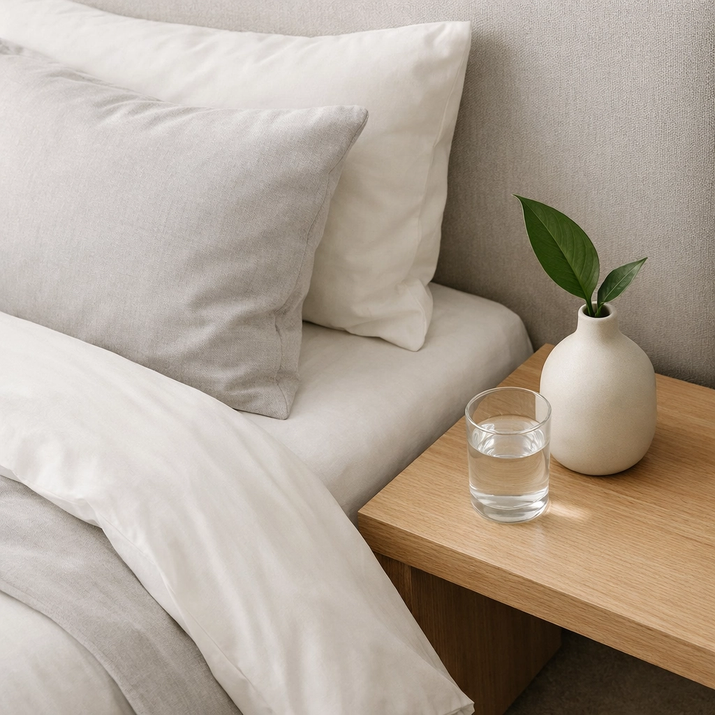 Pristine hotel suite showing automated housekeeping efficiency and a premium guest experience.