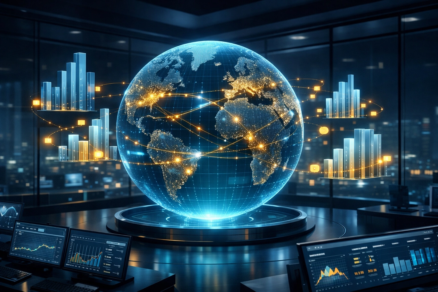 Globale Nachfrageprognose und prädiktive Analysen durch den Einsatz von KI in der Logistik.