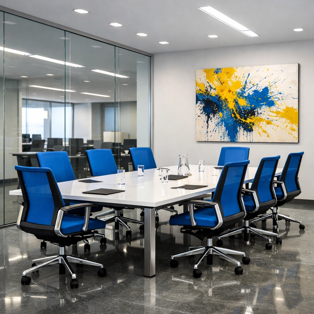 Clean contemporary office space, illustrating professional commercial and house cleaning Sterling MA.