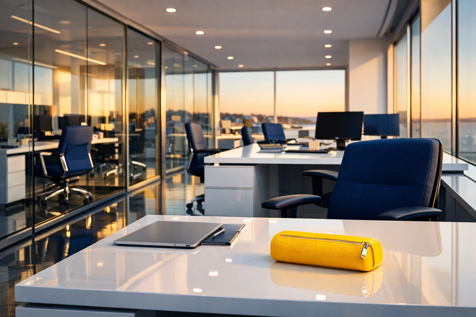 Pristine and polished modern office interior in Swampscott ready for a productive workday.