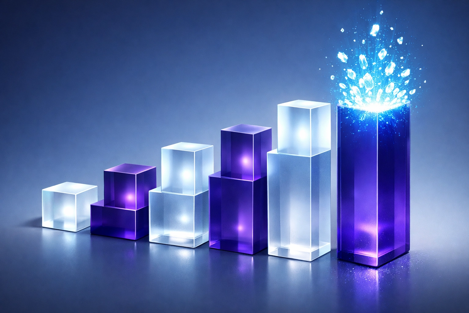 Abstract rising bar graph illustrating the ROI and financial benefits of disability inclusion in corporate teams.
