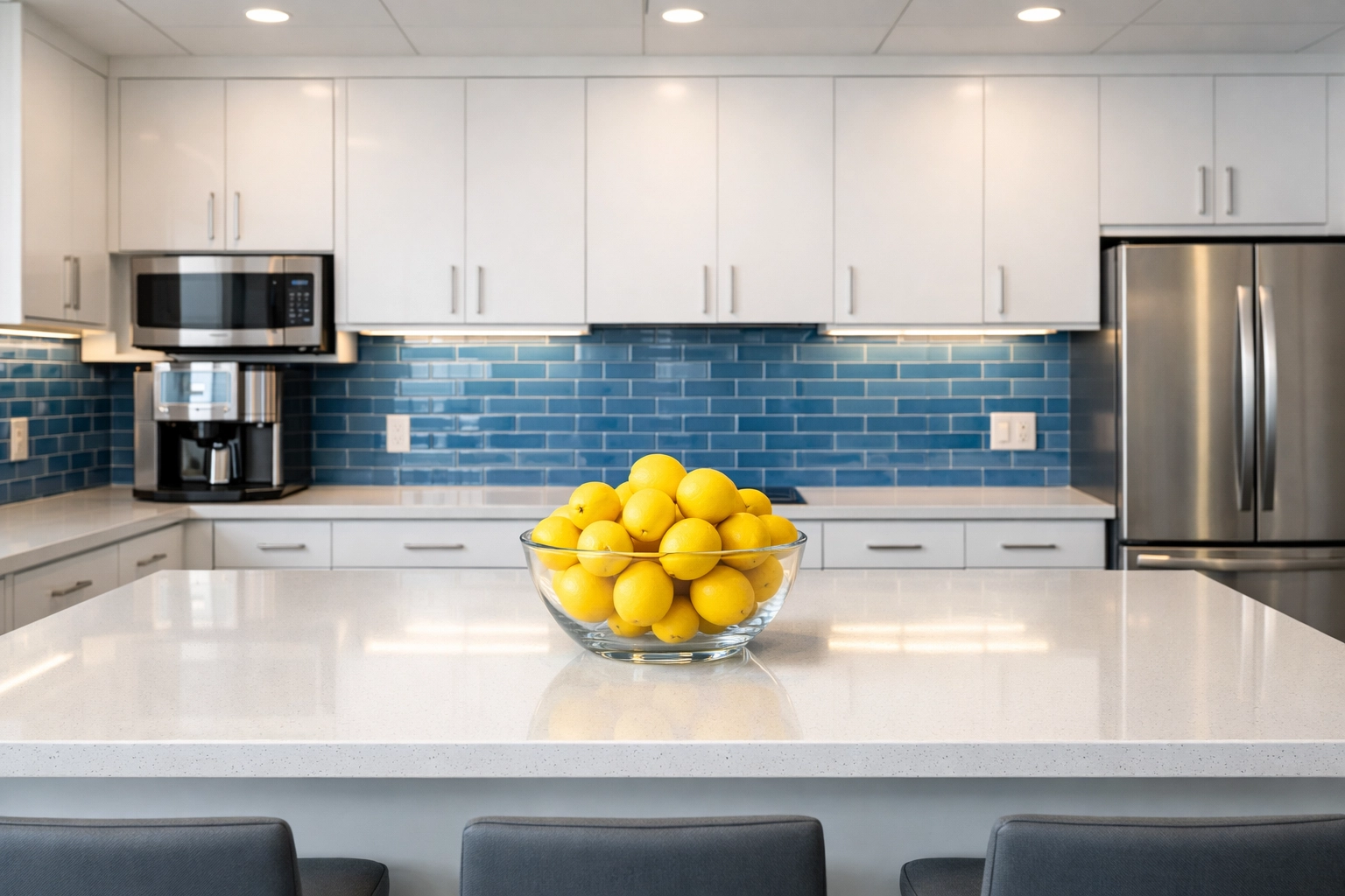 Sanitized and spotless office breakroom in Groton, MA, promoting a healthy and productive workspace.