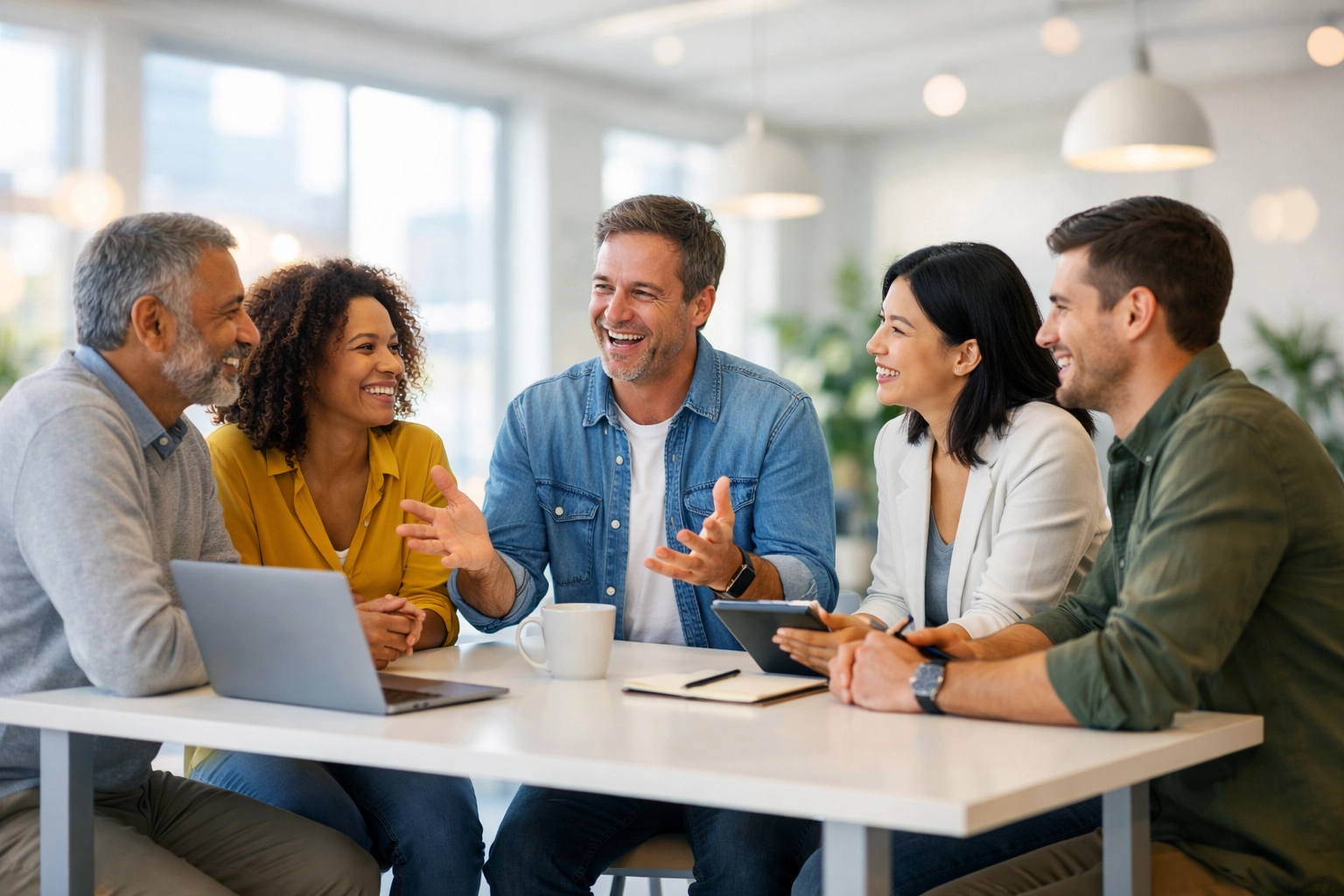 A diverse IT team collaborating on ServiceNow platform workflows for digital transformation success.