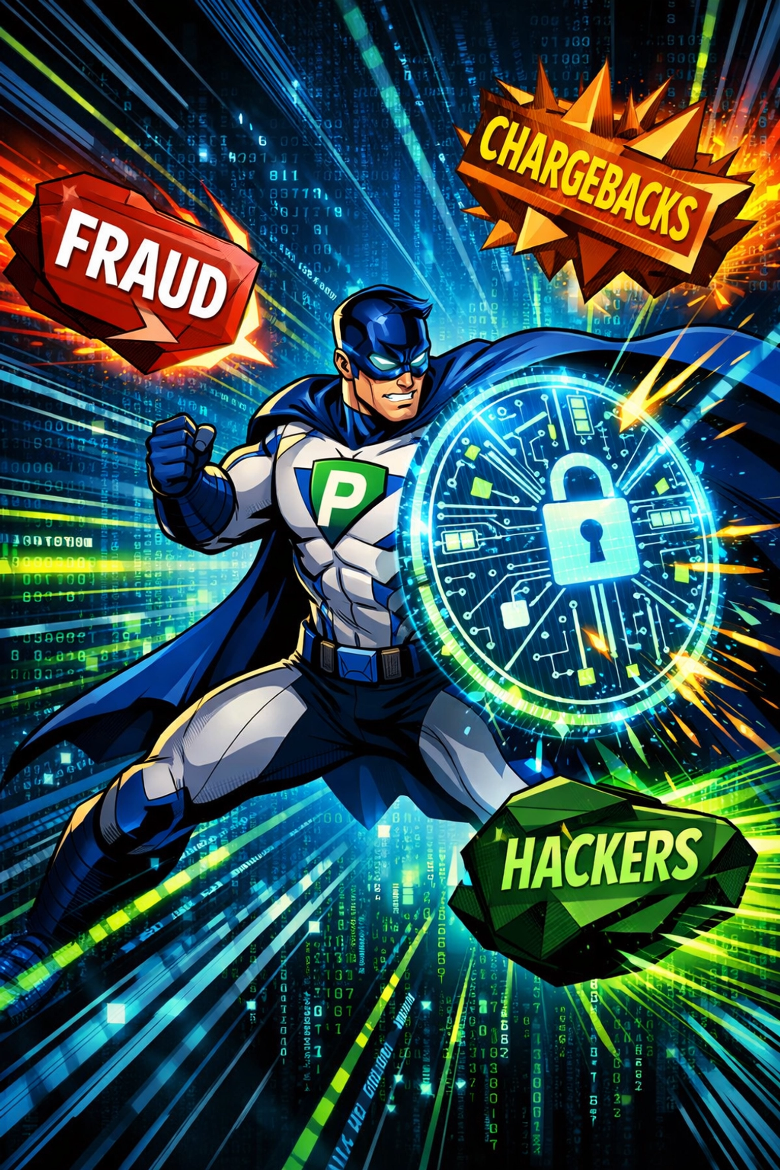 Payment processor protecting against fraud, chargebacks, and security threats