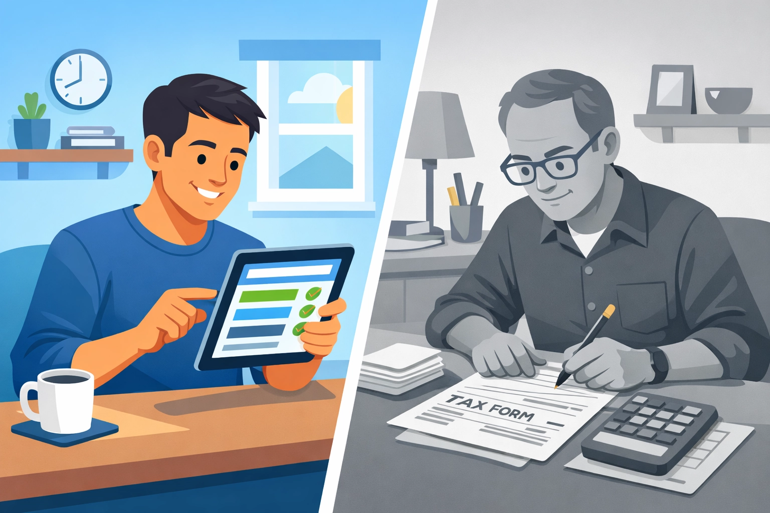 Comparing guided tax software with manual IRS Free File Fillable Forms preparation