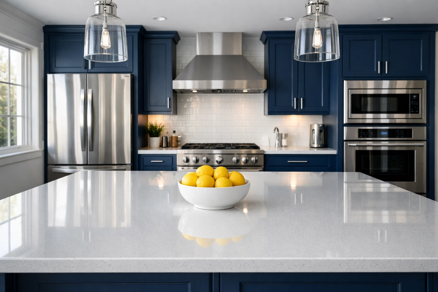 Spotless modern kitchen in Shrewsbury MA featuring professional residential cleaning on surfaces and appliances.