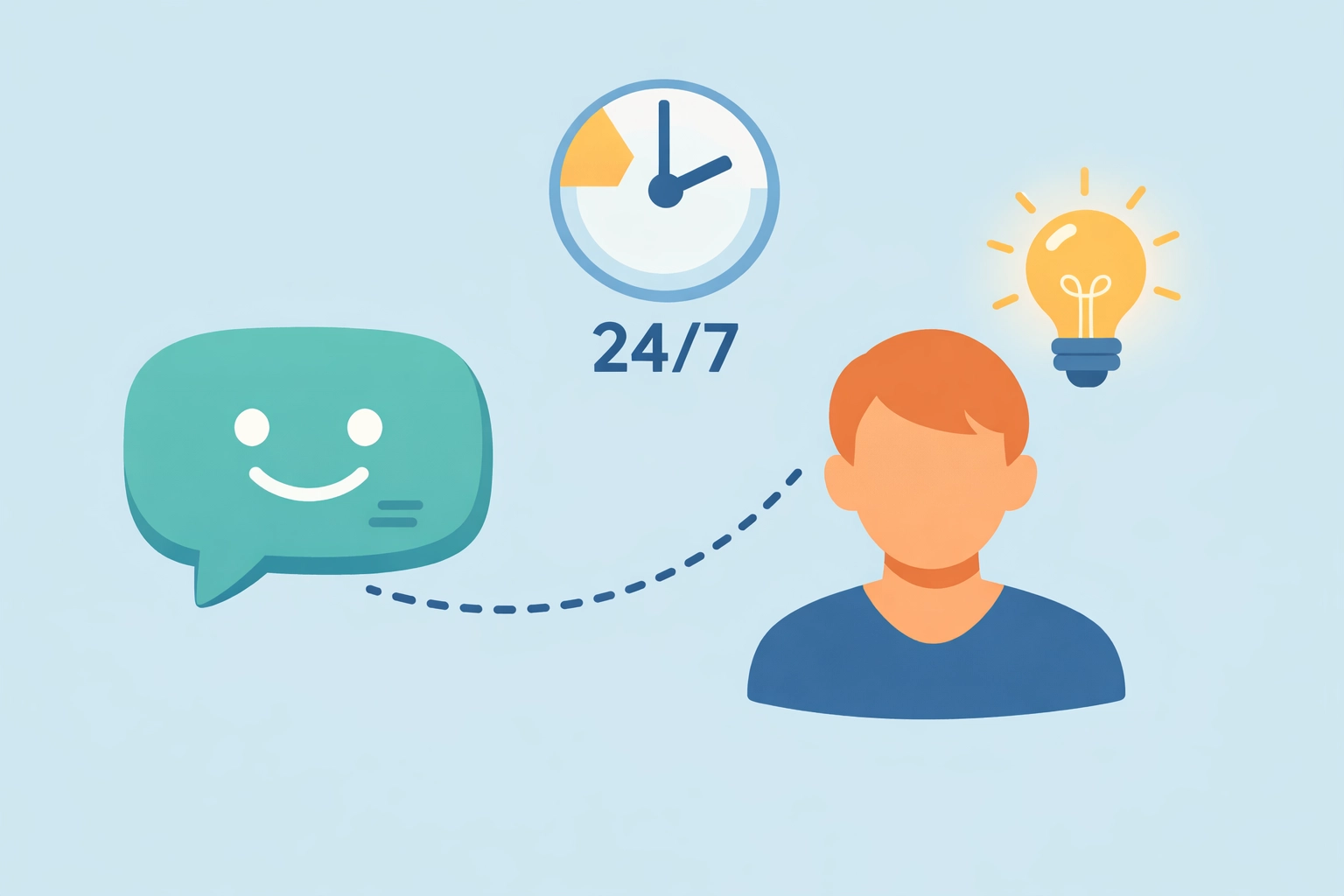 Modern illustration of 24/7 AI lead engagement and customer support chat for Venice businesses.