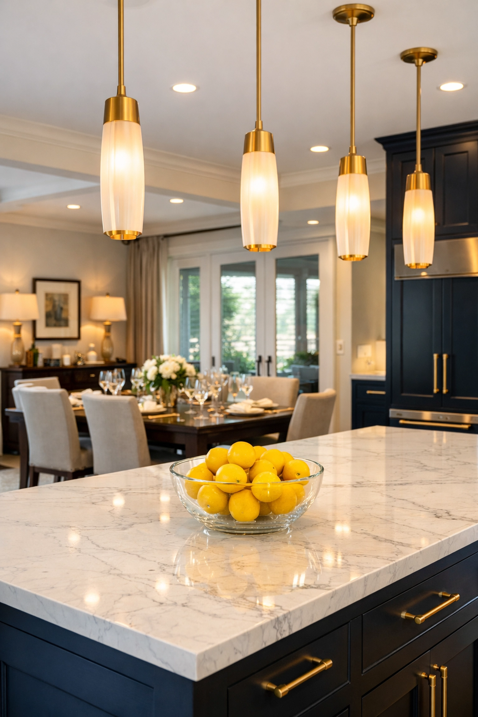 Pristine Bedford kitchen and dining area ready for guests after a professional house cleaning.