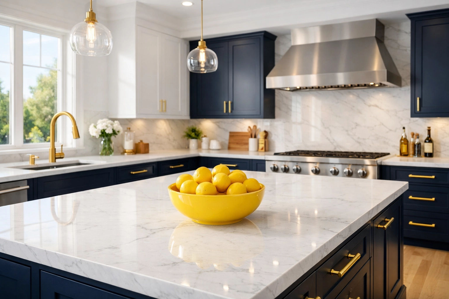 Modern kitchen with clean surfaces reflecting high-quality regular maintenance cleaning.