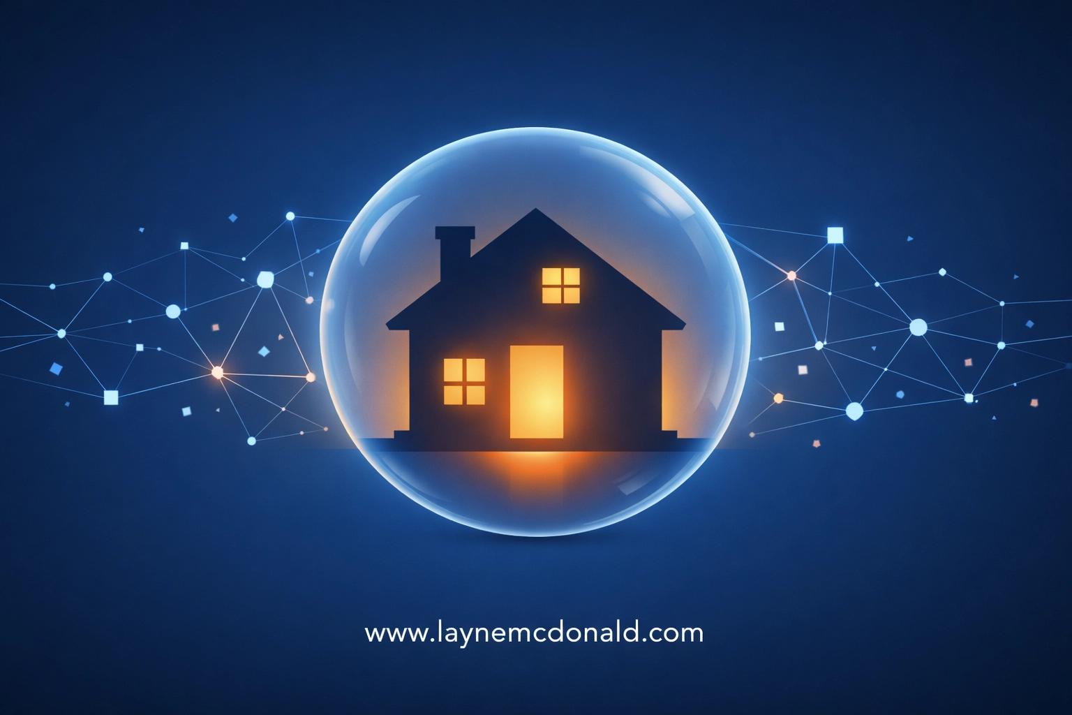 Vector illustration of a shielded house protected from digital influences in a safe faith home.