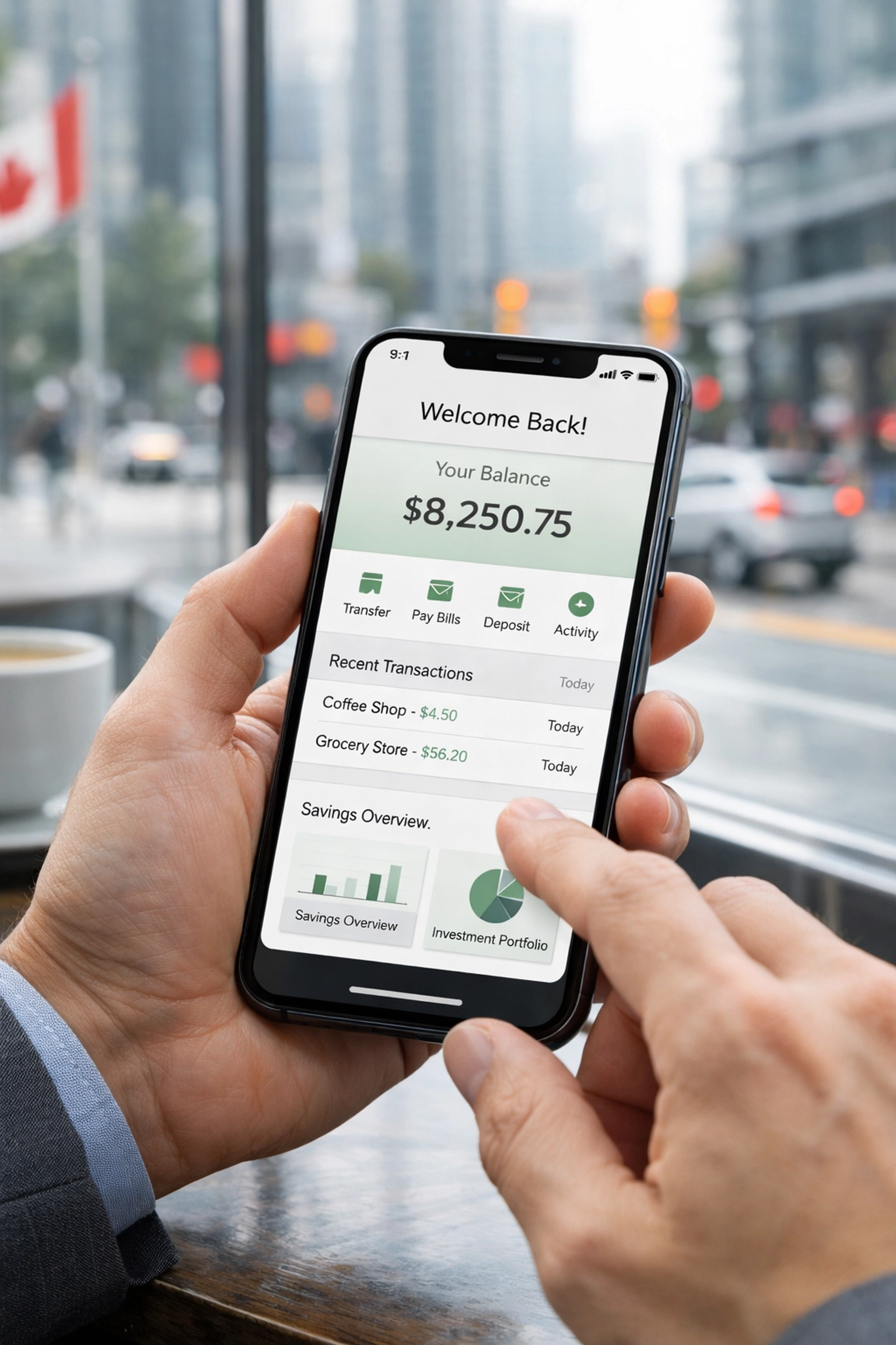 A person applying for a payday loan online in Alberta using a mobile app on their smartphone.