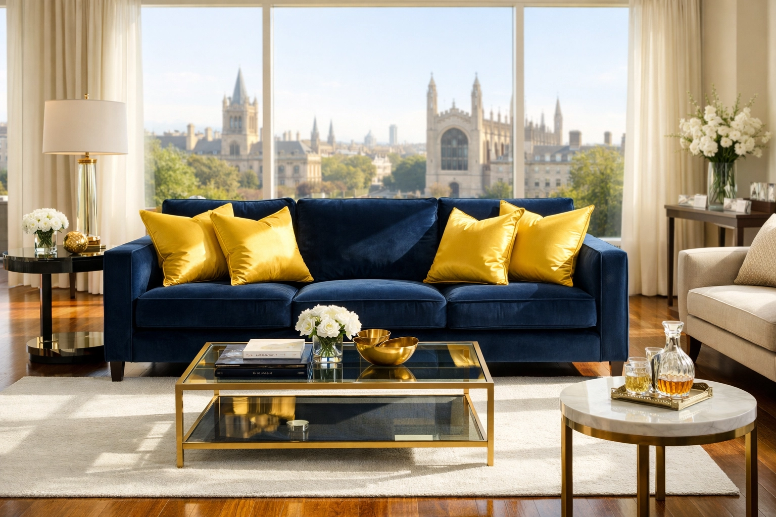 Pristine living room in Cambridge Massachusetts after a professional house cleaning Cambridge MA service.
