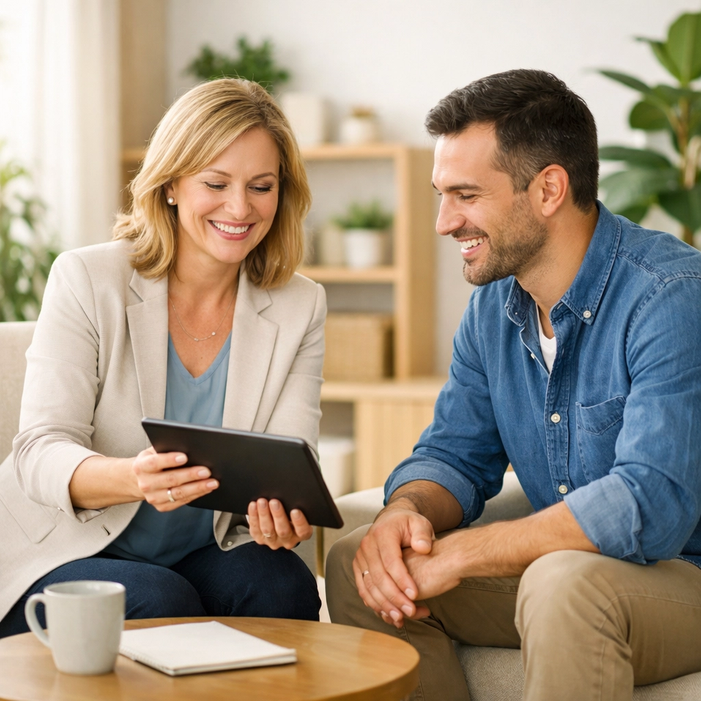 Professional mortgage strategist and entrepreneur discussing personalized home loan options