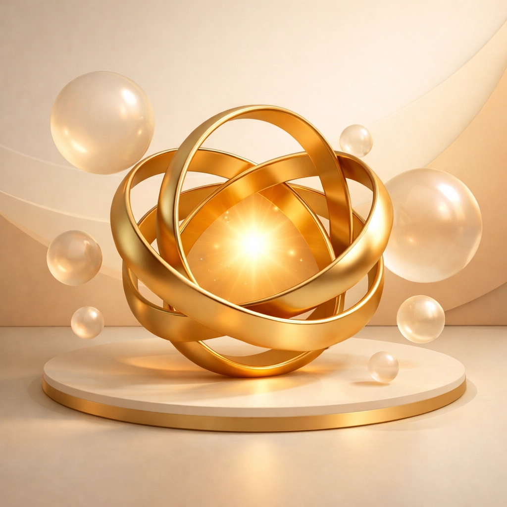 Interlocking golden circles representing the secure legal framework and protections for Kansas surrogates.