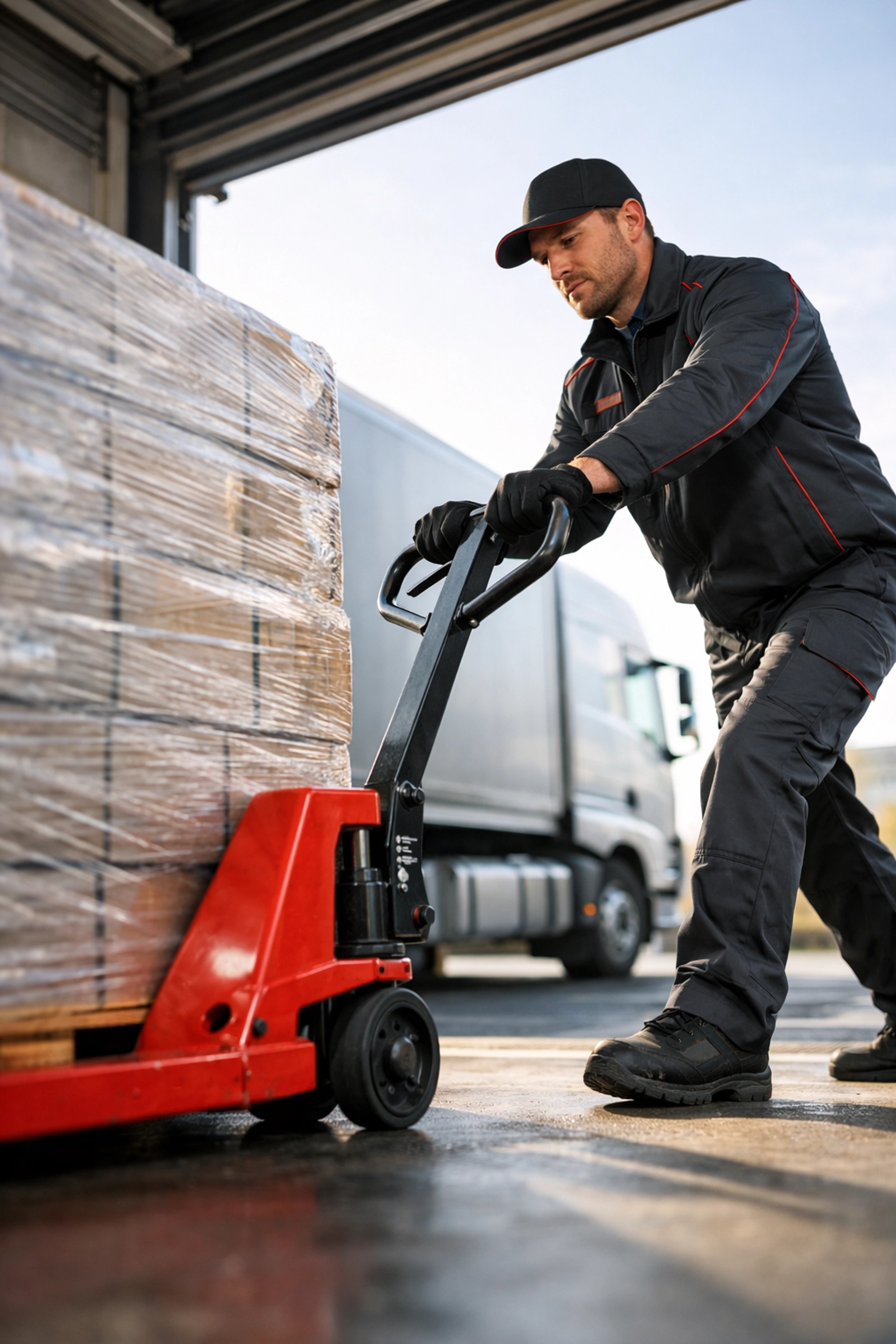 Logistics team managing inventory and pallet distribution at a Hertford warehouse.