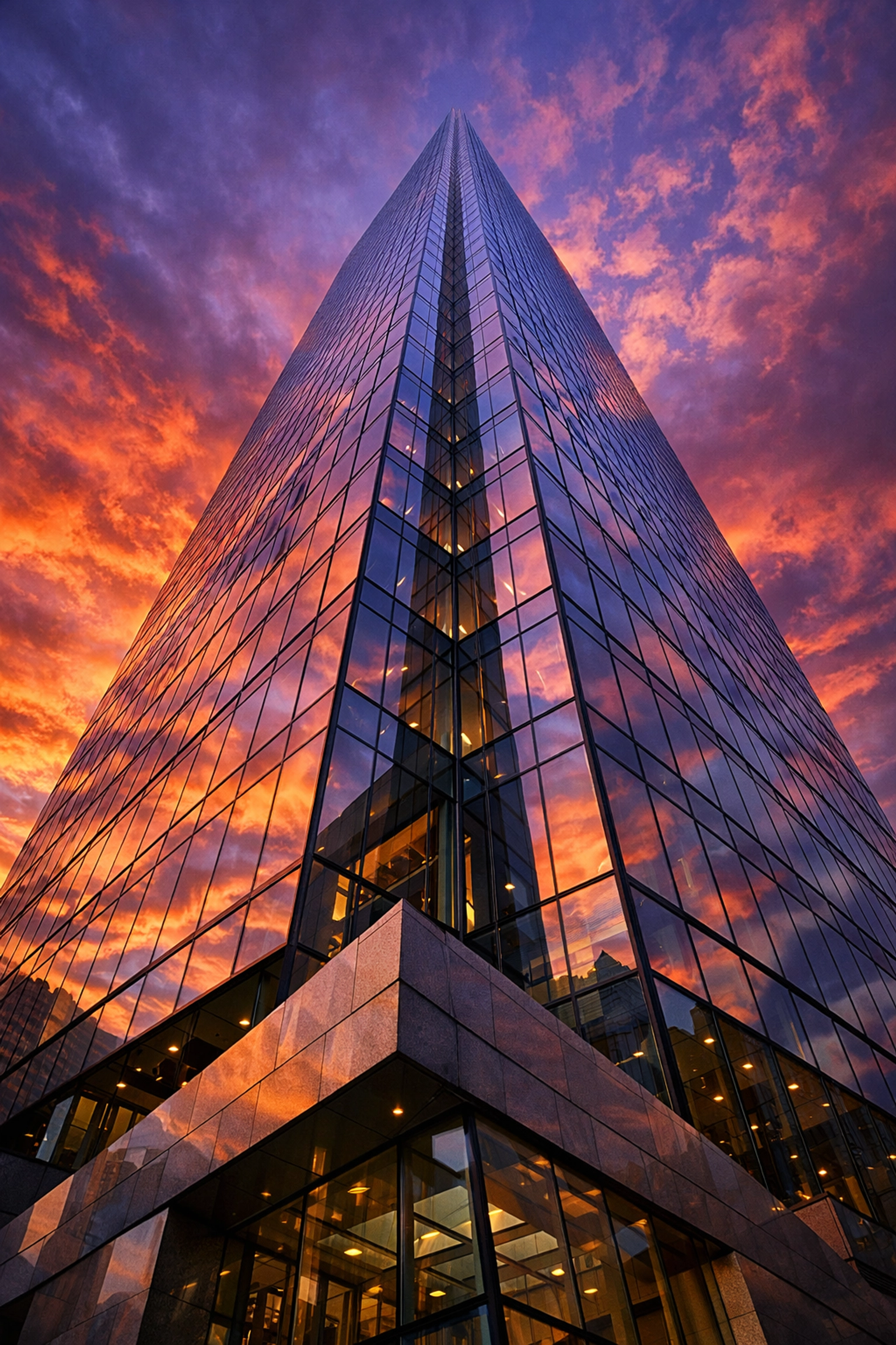 A modern corporate skyscraper representing strategic depth and resilience in global business expansion.