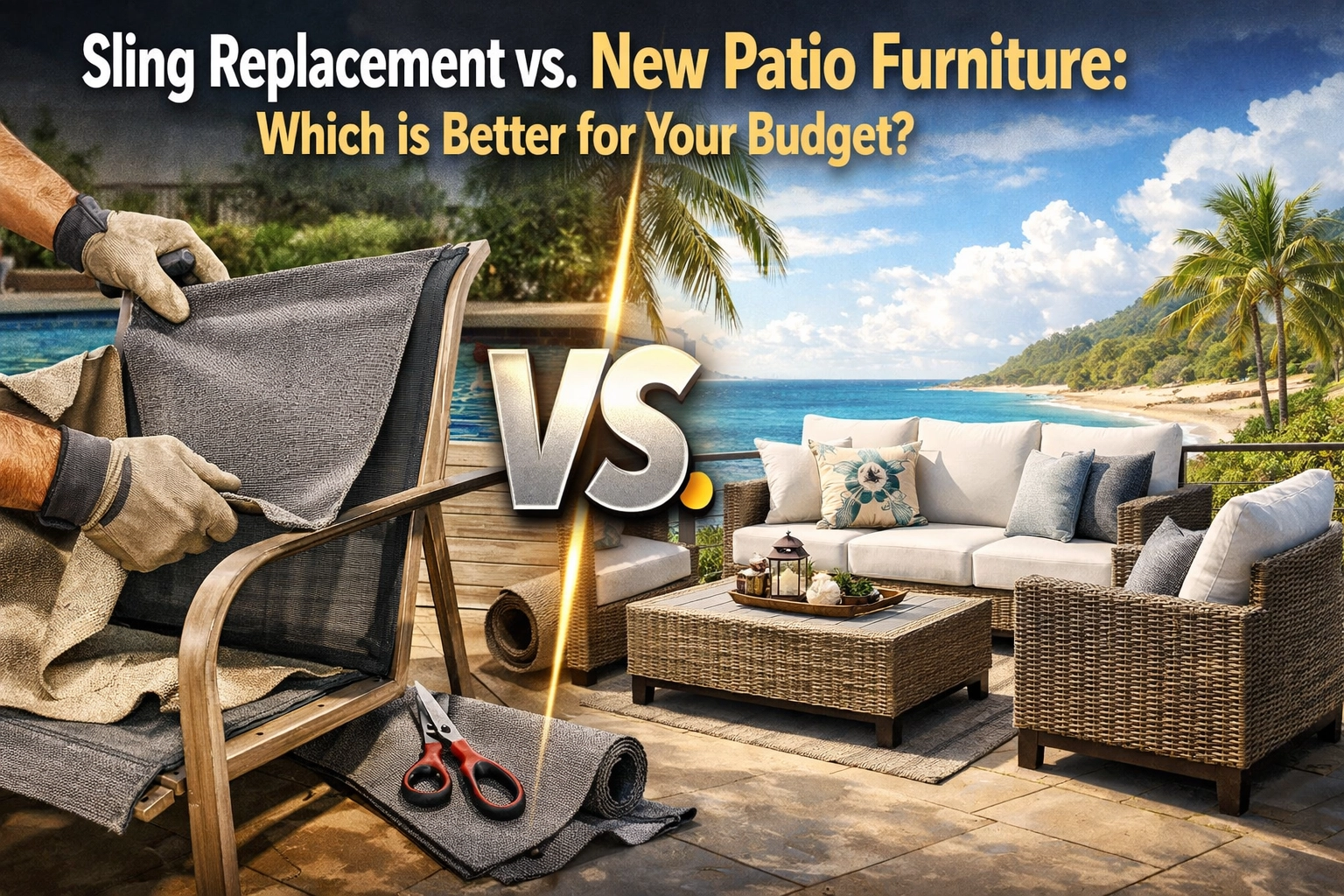 [HERO] Sling Replacement vs. New Patio Furniture: Which is Better for Your Budget?