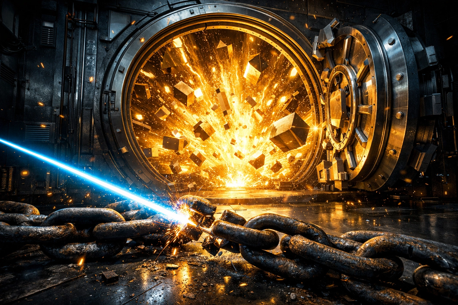 Digital vault opening to show high transaction volume and lower merchant interchange fees.