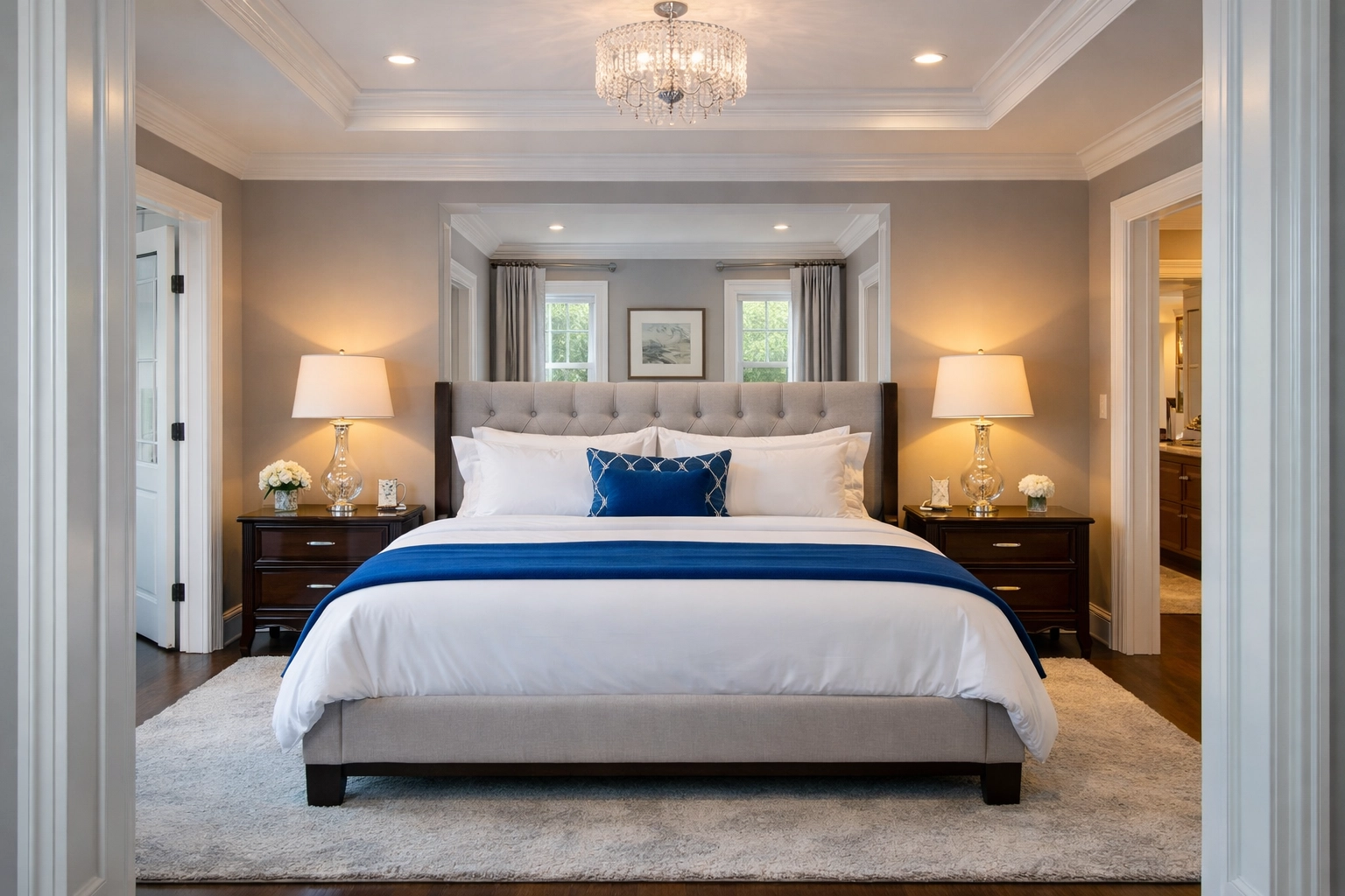 Immaculate master suite in Newton MA after a professional deep cleaning mission.