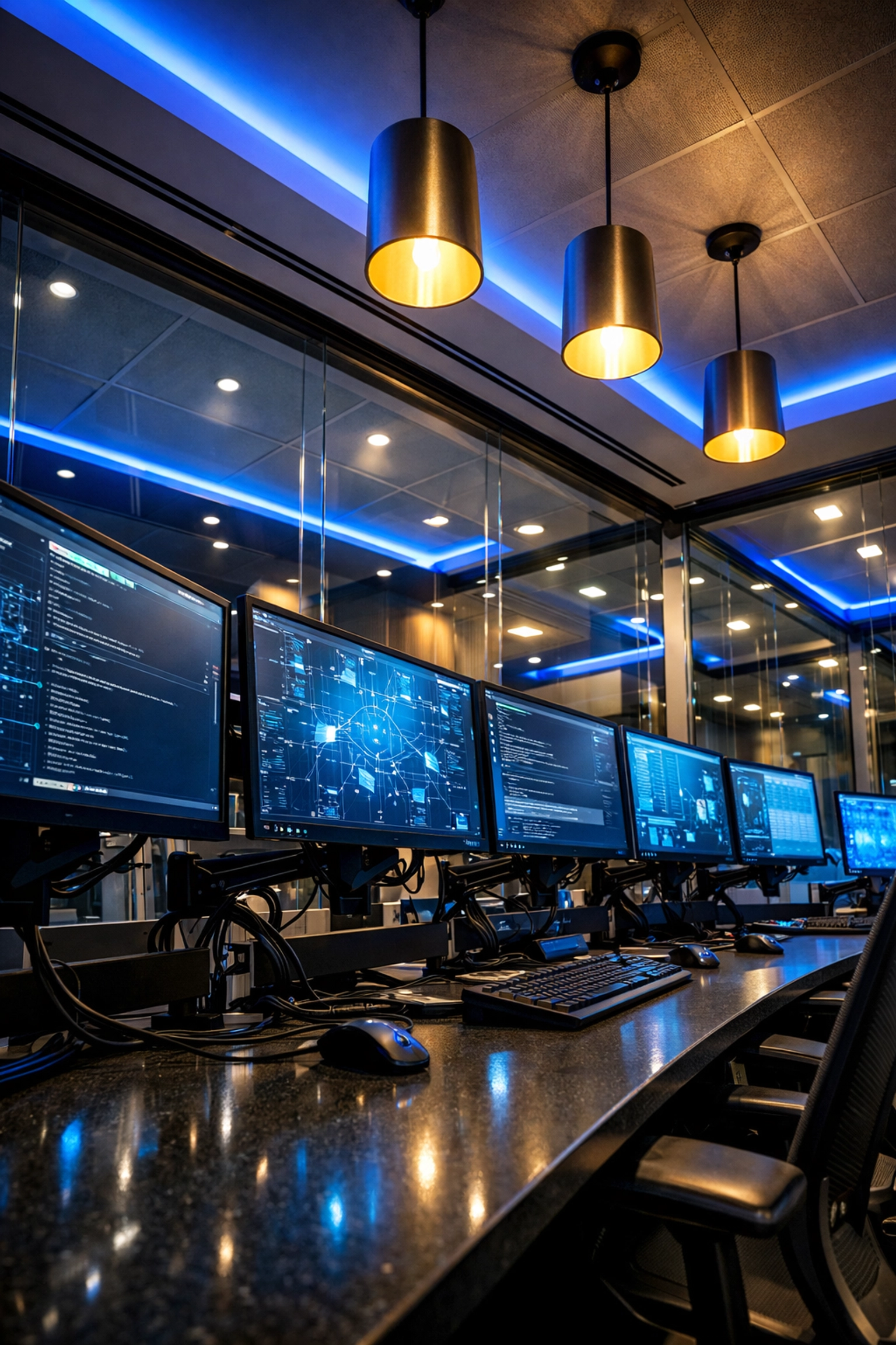 Pristine developer pod in Kendall Square showcasing high-end office cleaning Boston for tech startups.