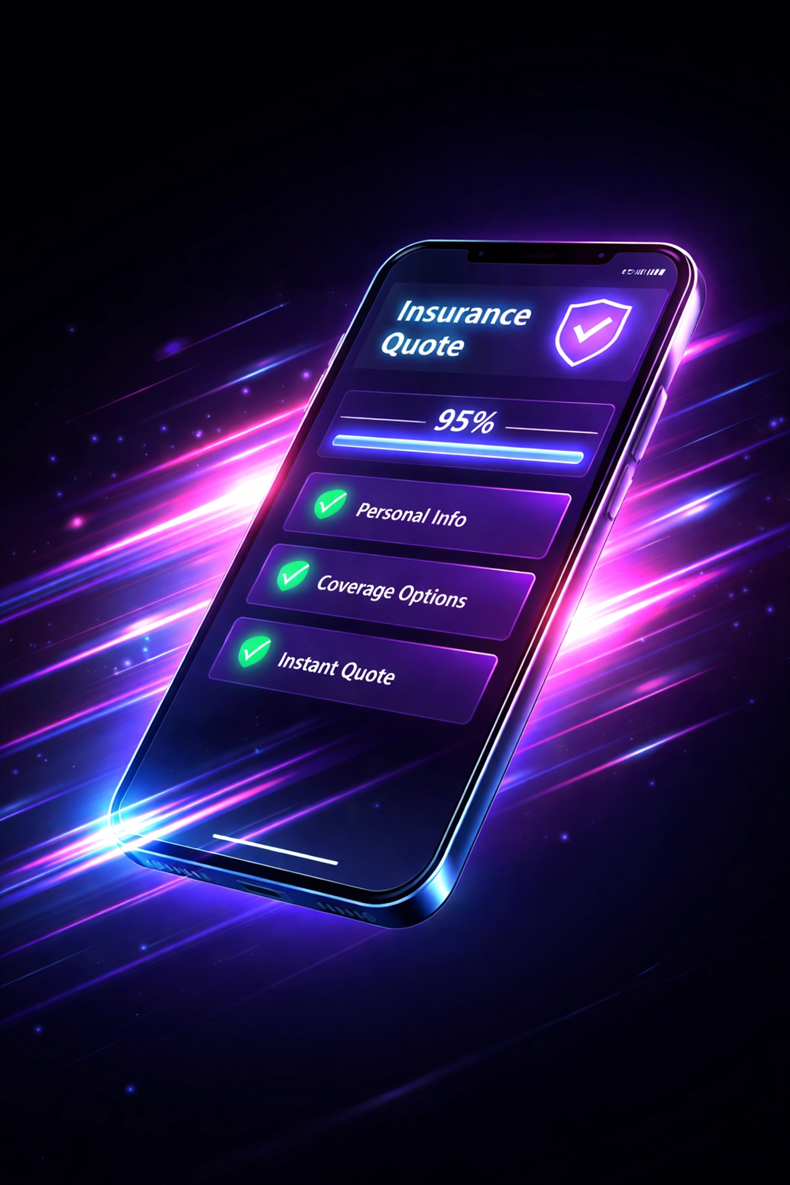 Smartphone displaying instant insurance quote, emphasizing fast digital policy binding with InsureScan.