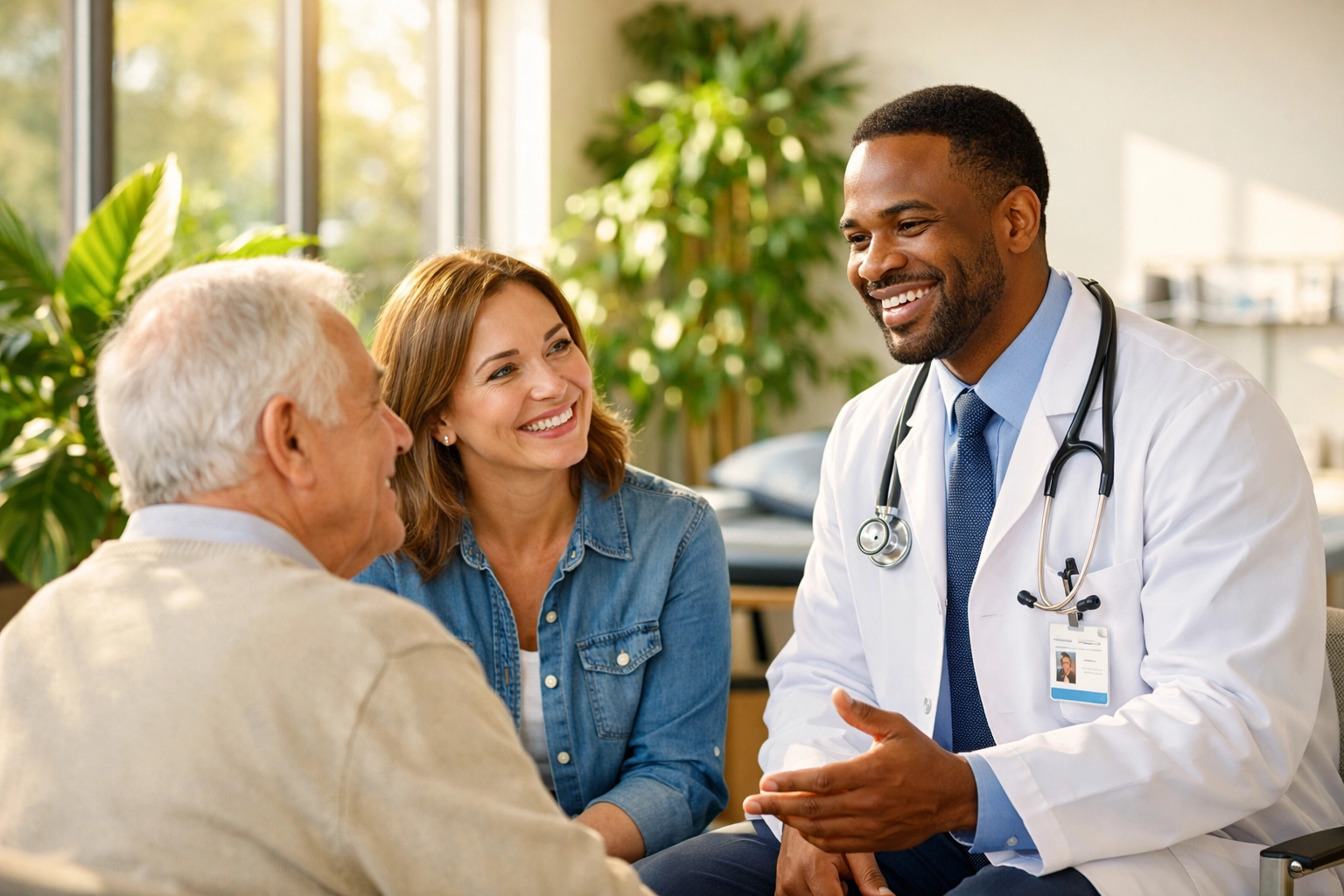 Doctor treating patients at a medical facility that meets HHS J-1 visa waiver requirements.