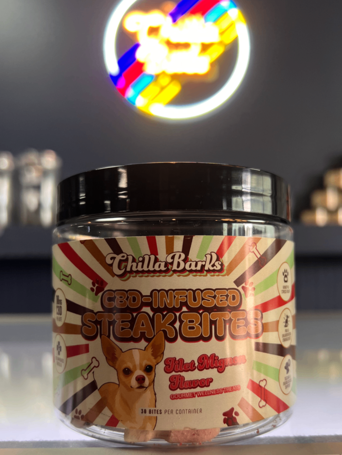 Chilla Barks CBD-Infused Steak Bites Jar