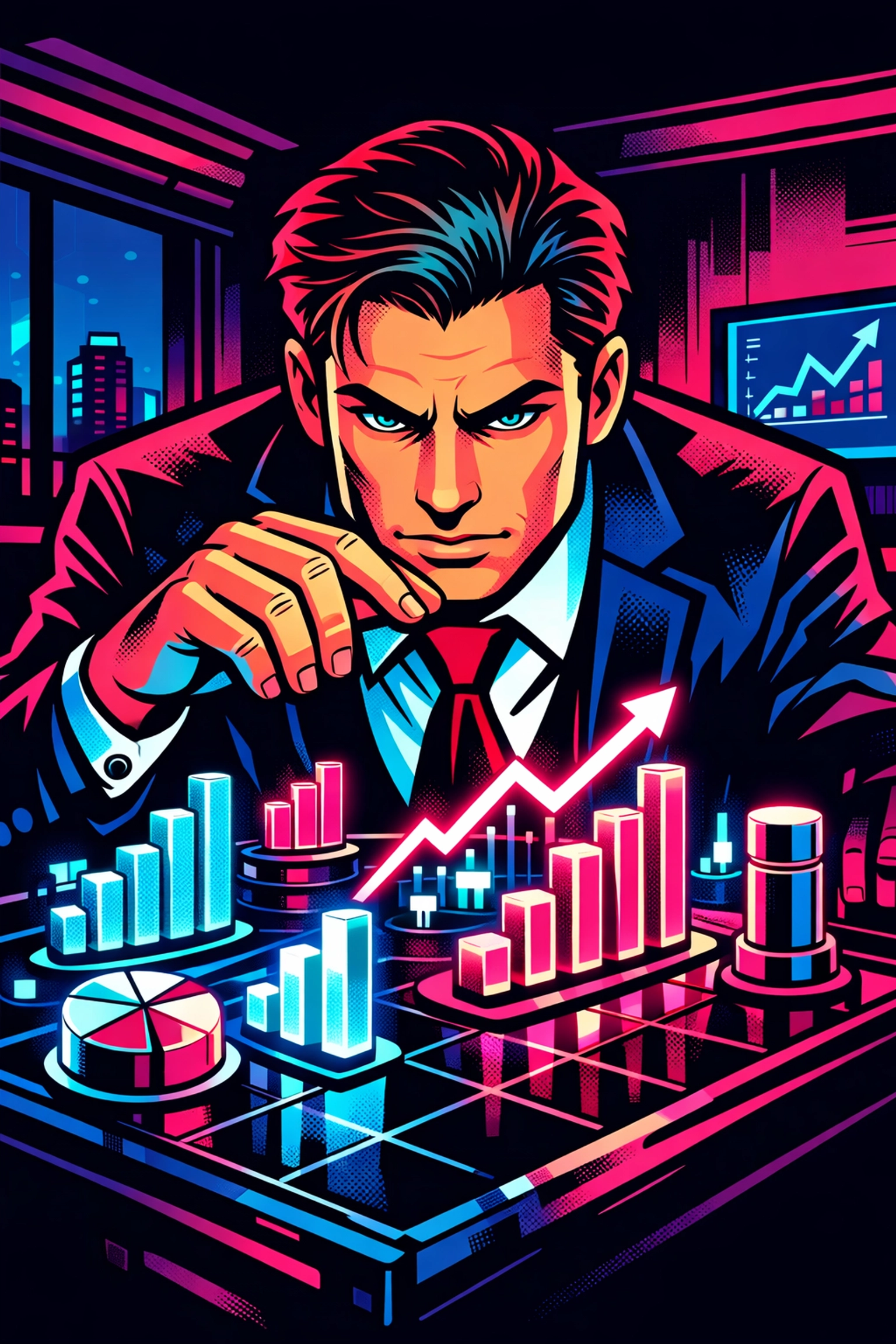 Business strategist using AI data insights to make tactical scaling decisions.