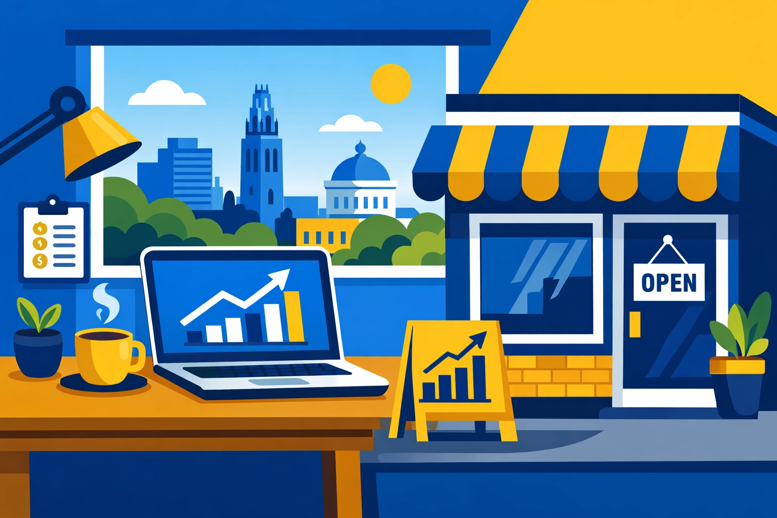 Modern home office in New Haven representing small business tax planning and financial management.