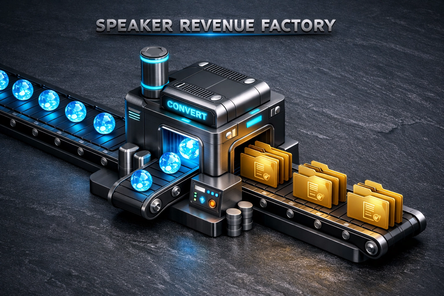 Automated speaker booking system factory turning digital leads into signed speaking engagement contracts.