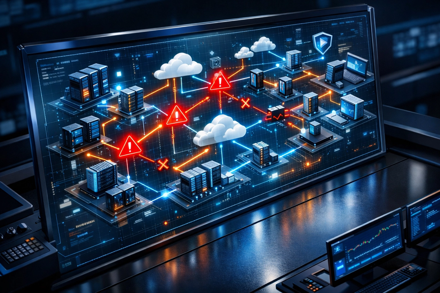 ServiceNow ITOM dependency mapping showing ICT asset inventory with critical infrastructure connections