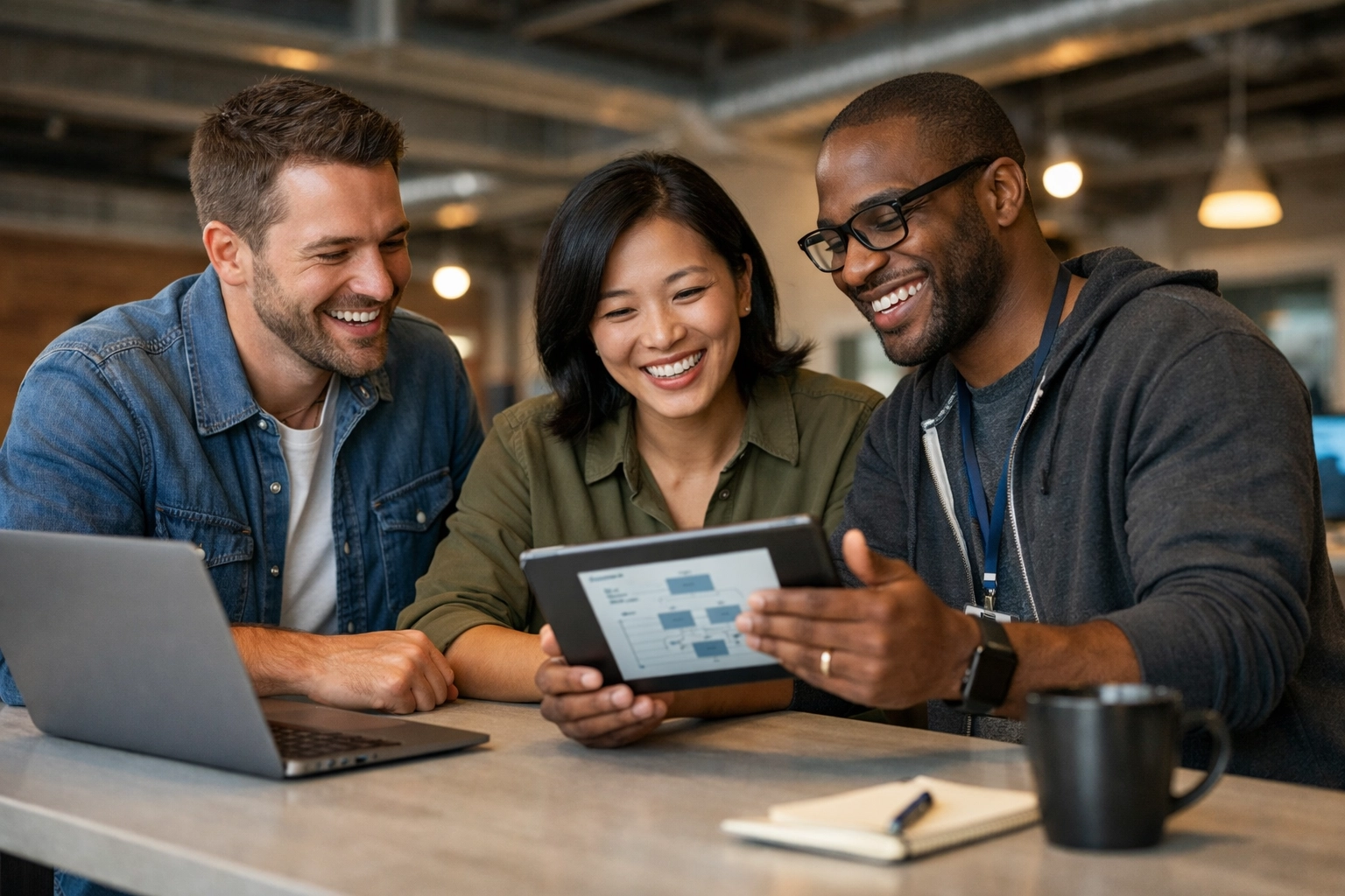 Professional IT team collaborating with a ServiceNow implementation partner on a digital compliance workflow.