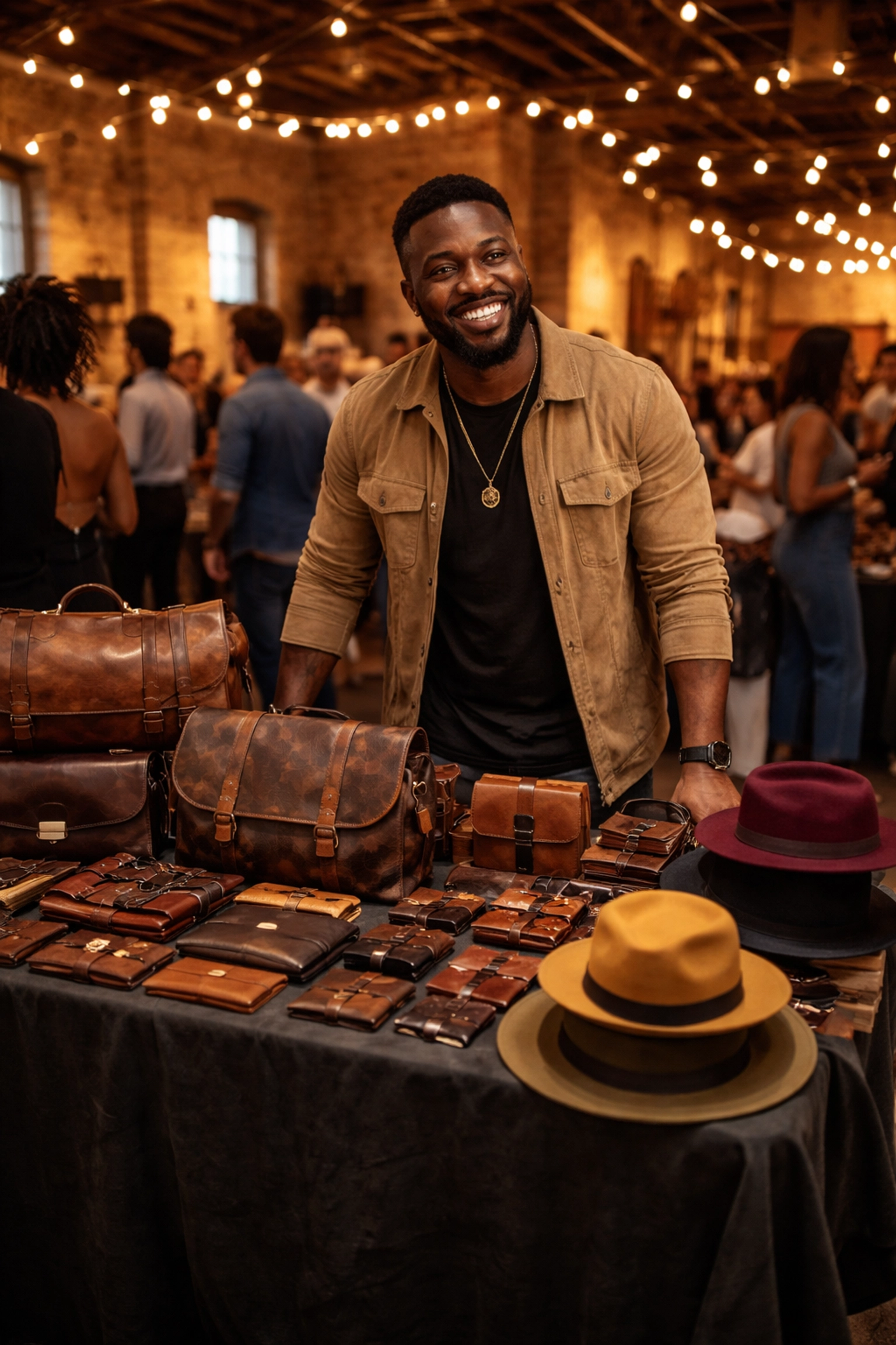 How to Support Black Entrepreneurs and Make Every Purchase Count Black-owned pop-up shop event with entrepreneur selling handcrafted accessories to engaged local shoppers.