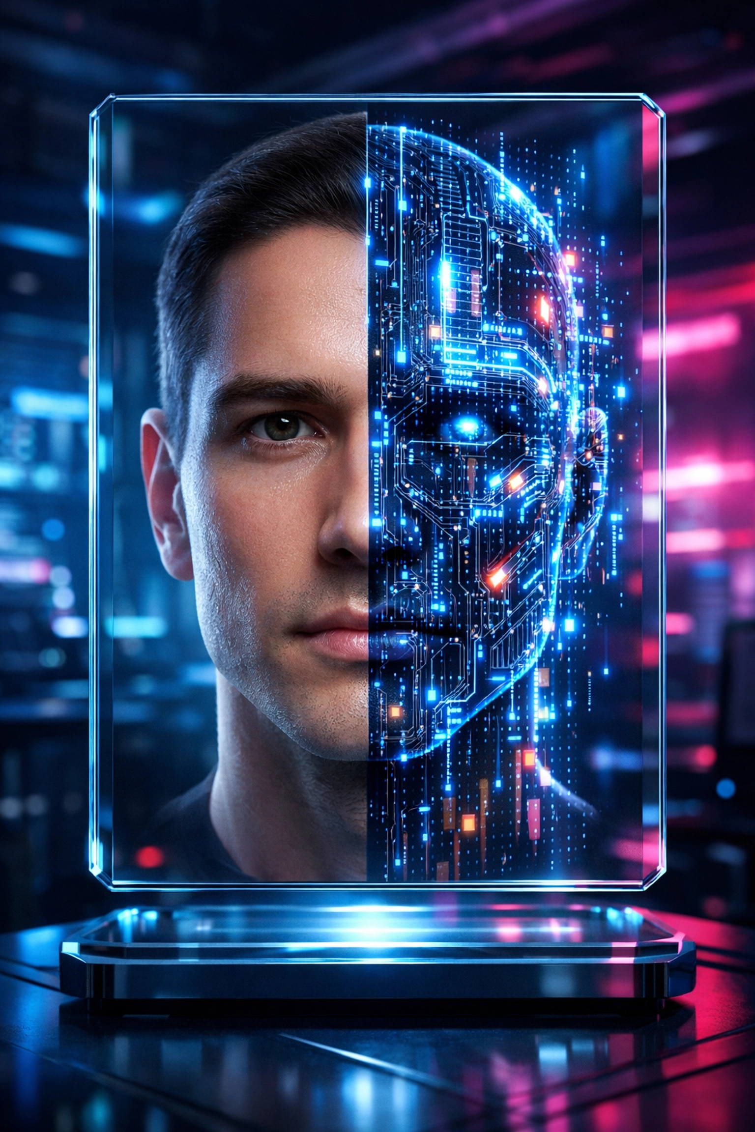 Abbildung von Deepfakes in Unternehmen und deren digitale Erkennung.