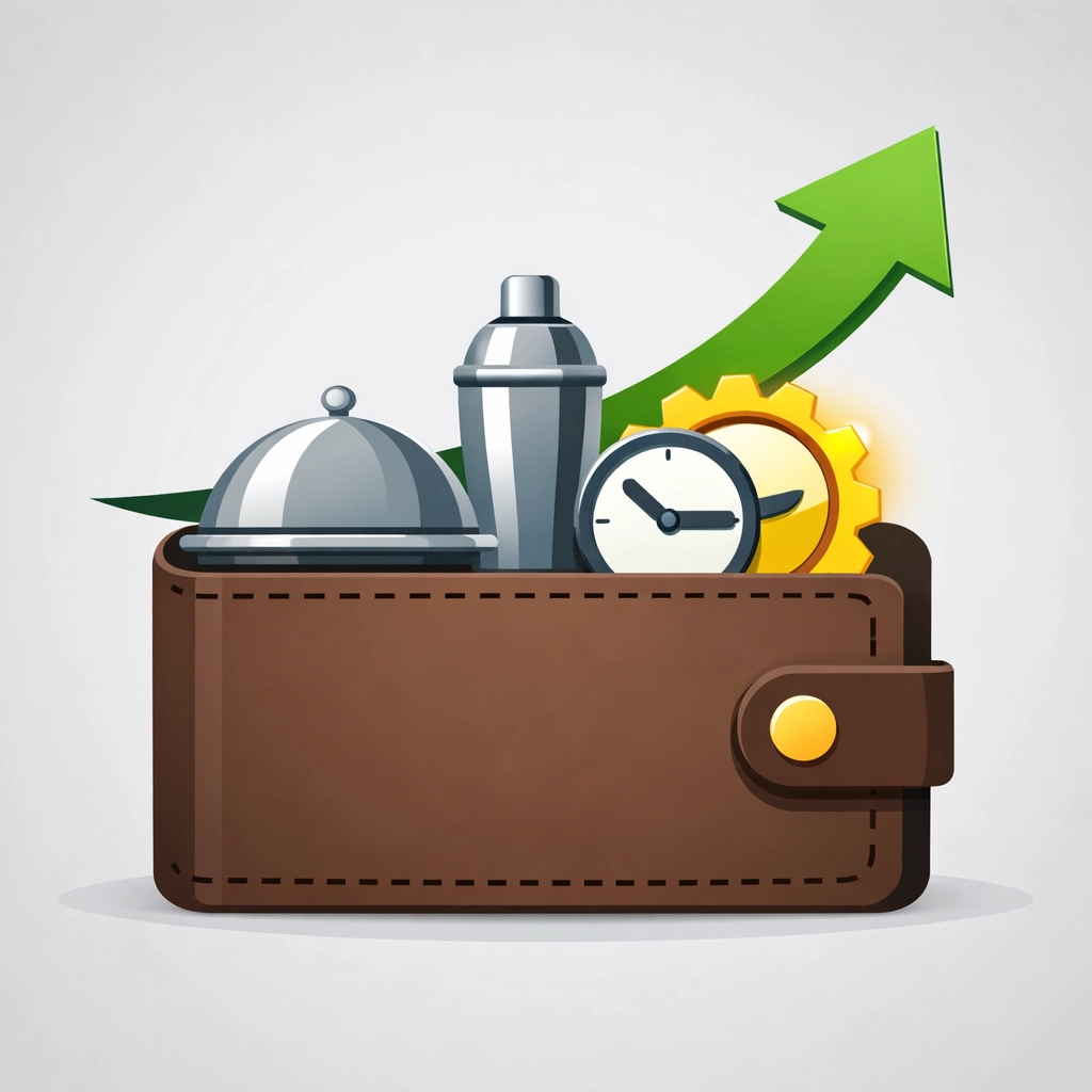 Service industry symbols in a wallet representing tax preparation in New Haven and new tip deductions.