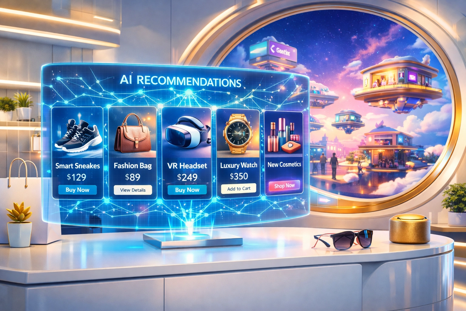 Larecoin AI-powered metaverse shopping experience with virtual storefronts and digital payments