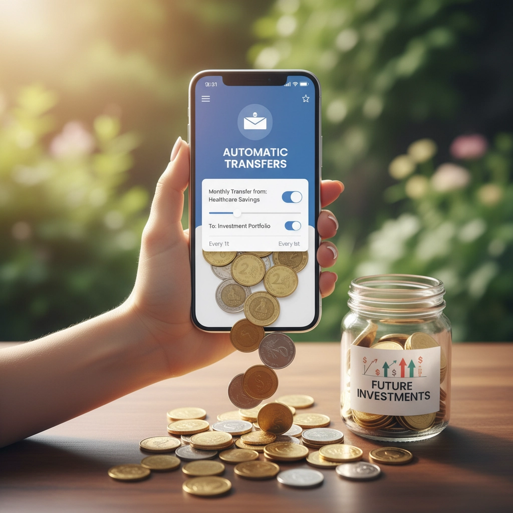 “Close-up of a hand holding prescription pills with a calculator and savings jar in the background, illustrating healthcare costs and financial opportunity.”