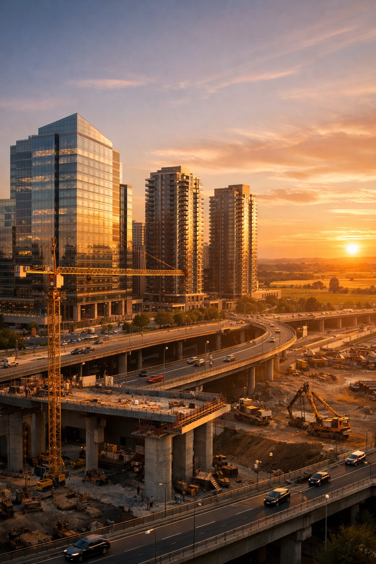 Commercial real estate and infrastructure development representing institutional investments