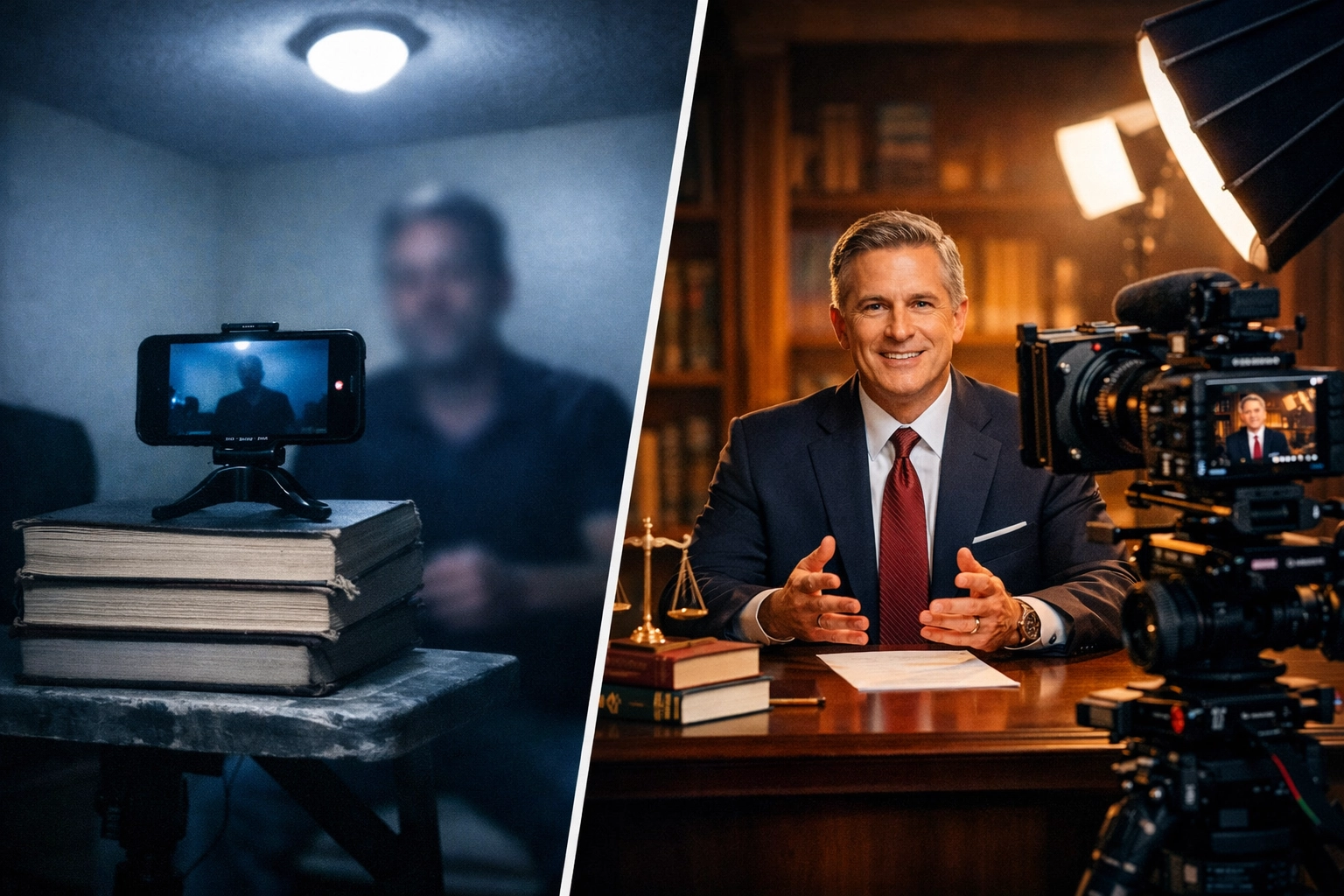Comparison of amateur versus professional law firm video production quality and equipment