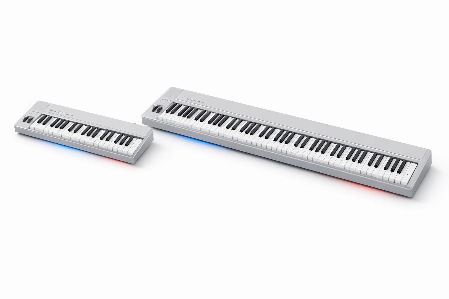 Comparison of 61-key and 88-key beginner keyboards side by side