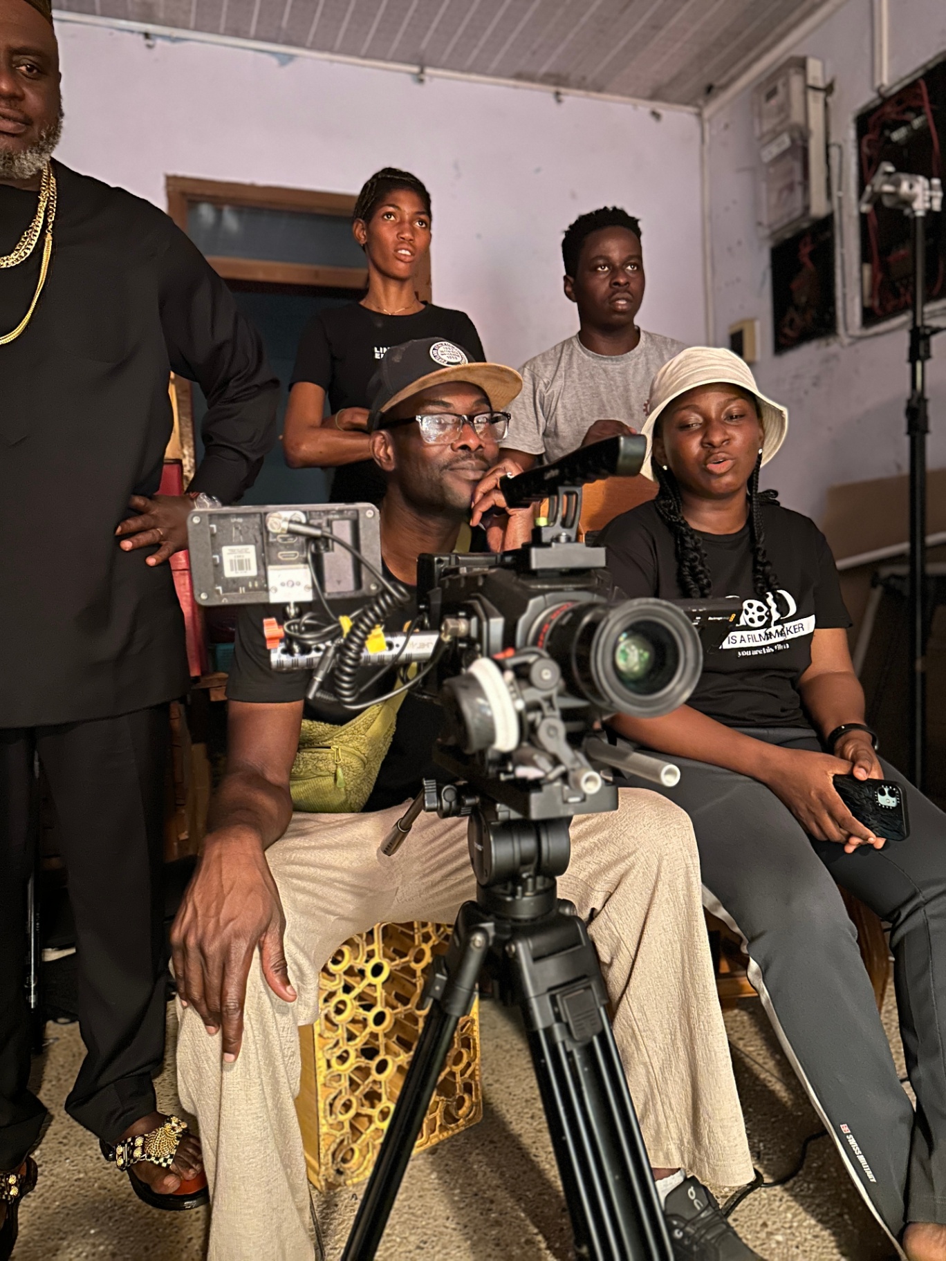 Production team on set