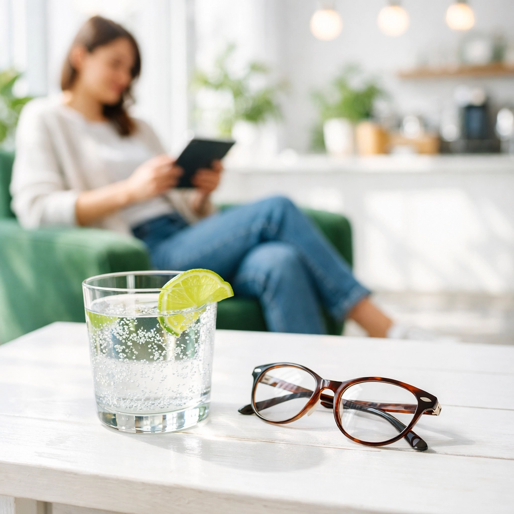 Modern cafe setting representing a personalized AI recommendation for a local customer.