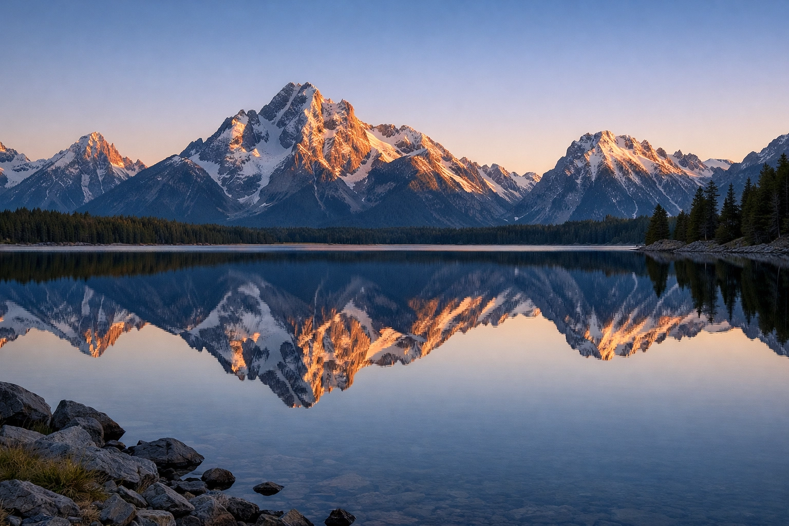 Sunrise alpine lake with a level horizon, correcting common 7 mistakes you’re making with landscape photography.