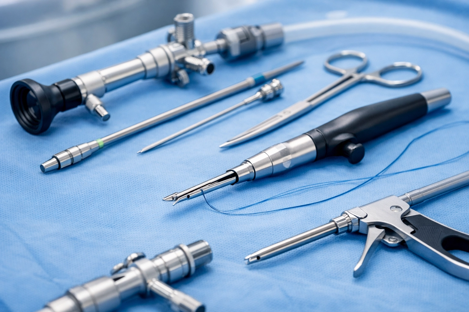 Arthroscopic surgical instruments used for meniscus repair surgery