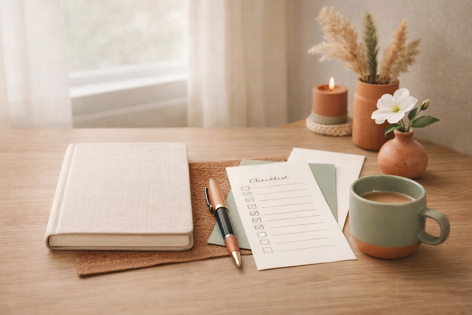 A notebook and pen prepared for an initial consultation with a divorce lawyer in Fredericksburg, VA.
