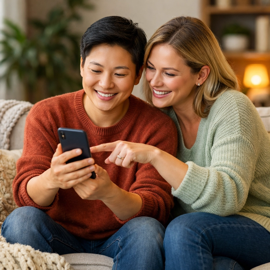 A happy couple using an emergency loan canada to handle a sudden financial expense together.