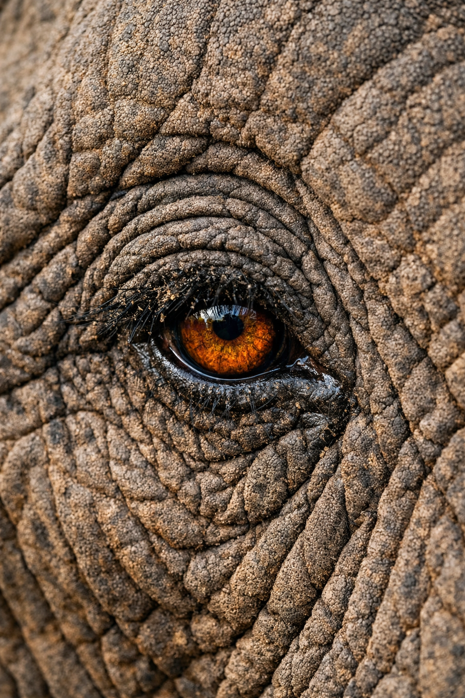 Close-up of an African elephant's eye representing high-quality wildlife stock photos for brand storytelling.
