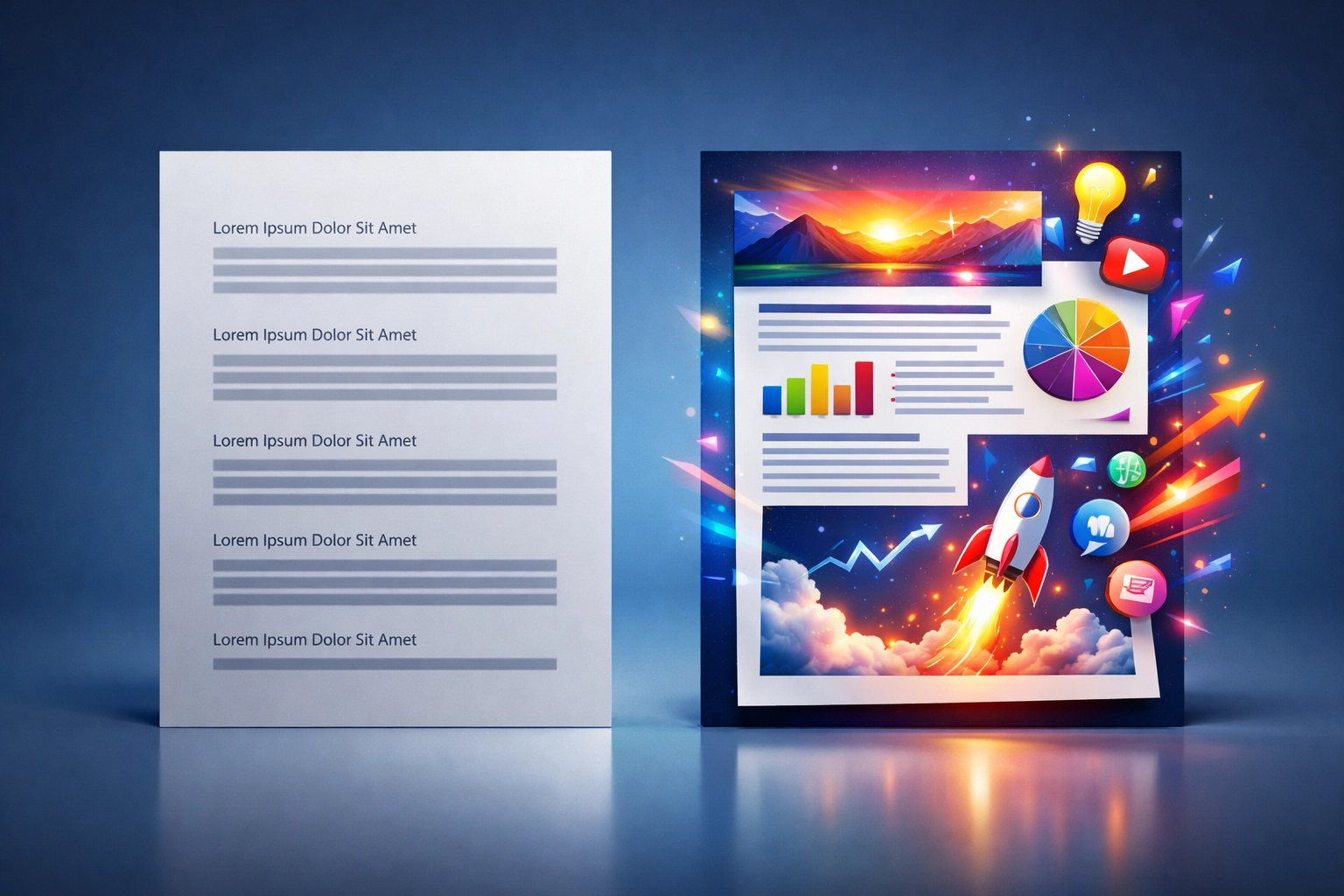Comparison showing generic AI-generated content versus unique, optimized content for better SEO results
