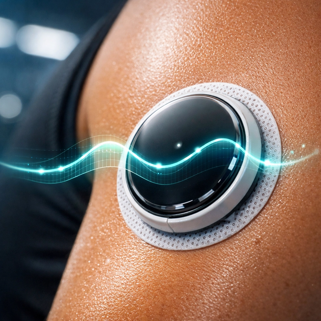 Continuous glucose monitor (CGM) sensor tracking metabolic stress and blood sugar spikes during fasting.